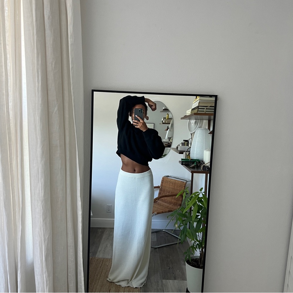 Geel crop logo sweater